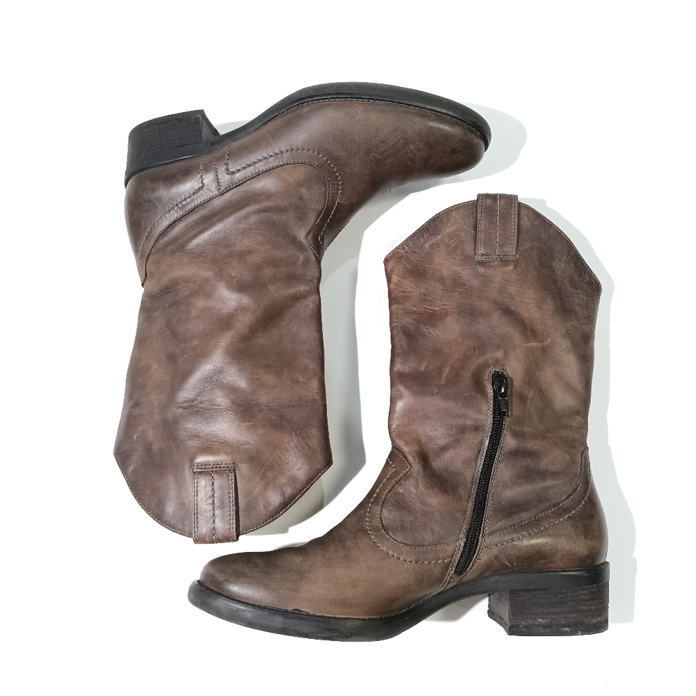 Paul Green Mûnchen Handmade Leather Western Brown Boots